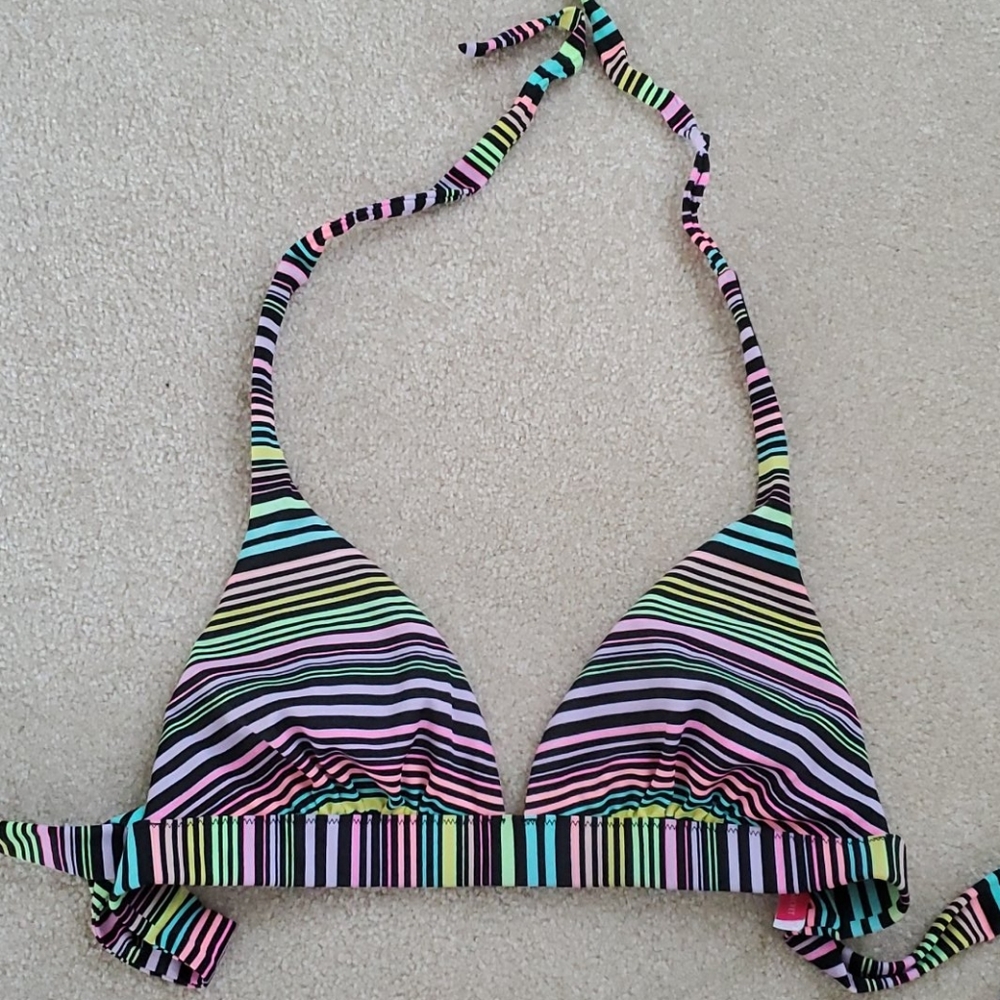 VS striped padded halter bikini top